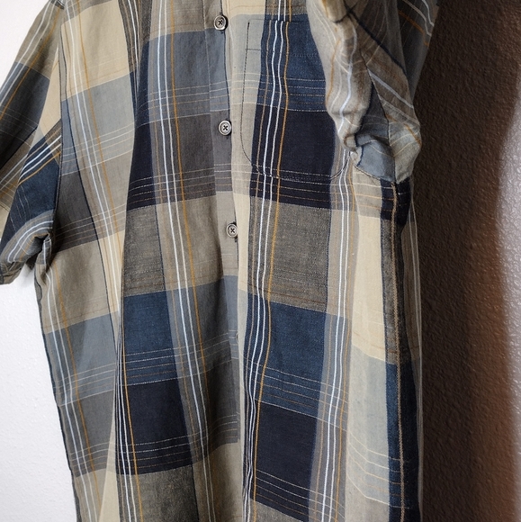 Tommy Bahama Plaid Linen Silk Casual Button Down Shirt - Picture 8 of 16